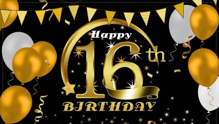 黑金生日气球海报图片