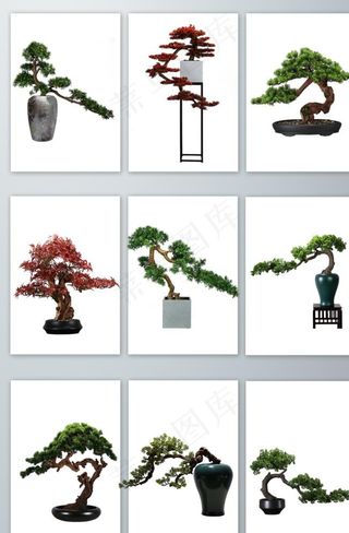 艺术盆景免扣素材图片