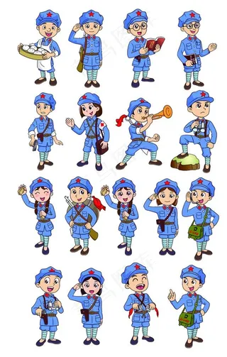 卡通红军图片