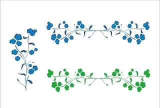 绿色植物 花纹矢量可图片
