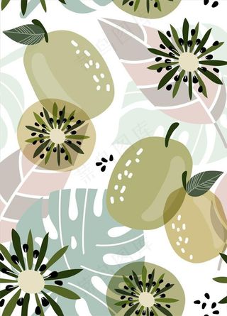 水果无缝图案矢量图图片