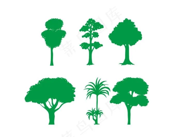 树木植物剪影图片
