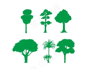 树木植物剪影图片