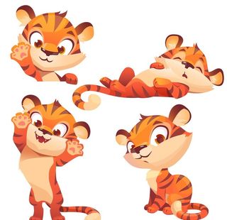 卡通小老虎图片