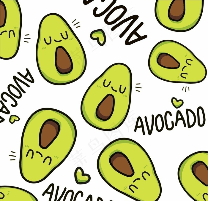 牛油果涂鸦图片