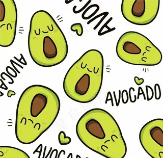 牛油果涂鸦图片