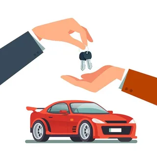 汽车交付概念插画图片