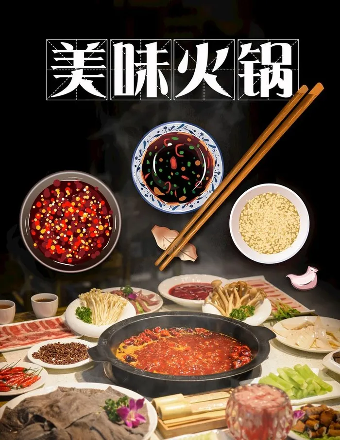 美味火锅海报图片(3543x4724)psd模版下载