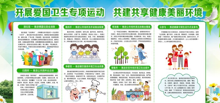 爱国卫生展板图片(8031x4016)psd模版下载