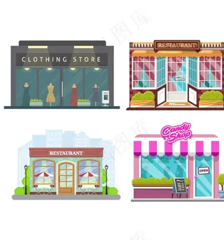 手绘卡通商店图片