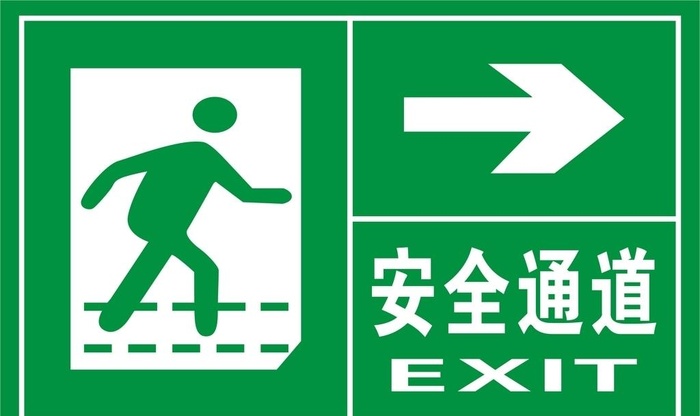 校园办公楼写字楼安全通道标识图片