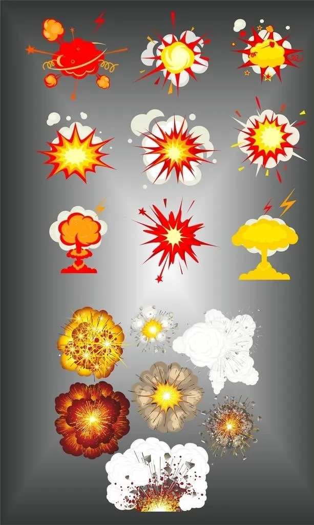 爆炸特效图片cdr矢量模版下载