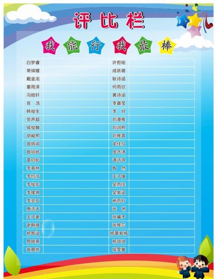 学校版面 班级文化 小组评比栏图片cdr矢量模版下载