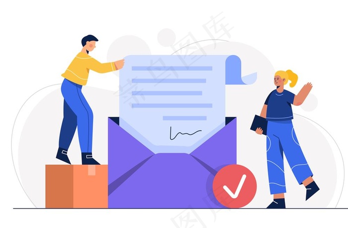 人物插图 扁平办公矢量    图片