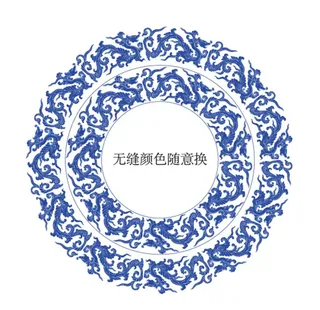 中国传统龙纹无缝花边边框图片