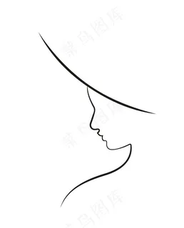 女性侧脸线条图图片 女性侧脸线条图图片