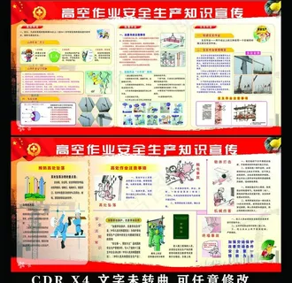 高空作业安全生产展板图片