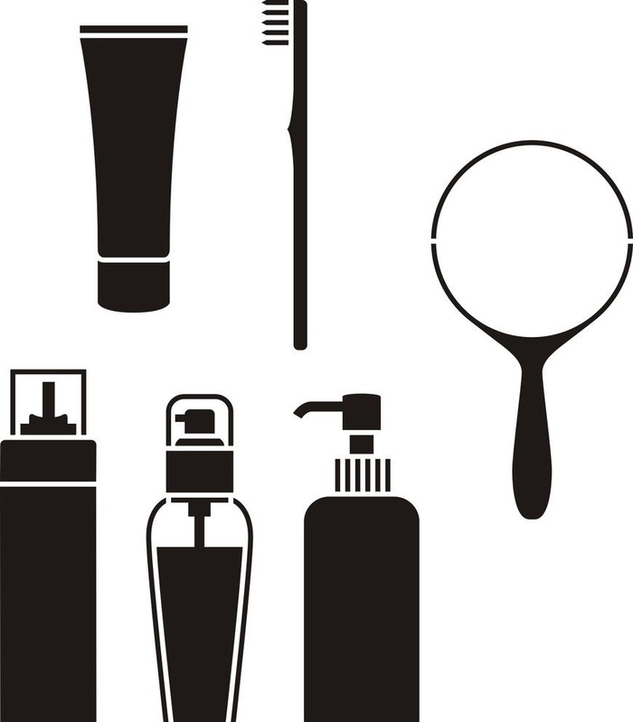 洗护用品剪影图片