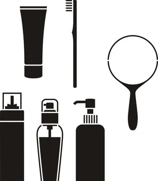 洗护用品剪影图片