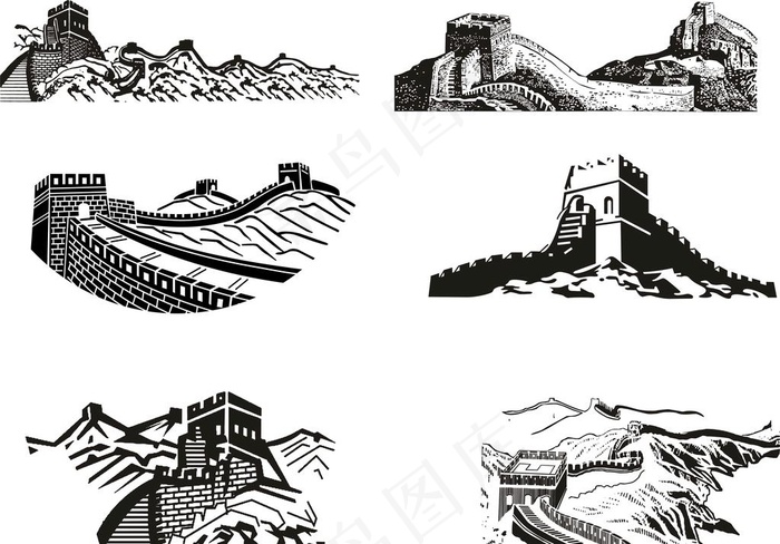 长城失量图图片cdr矢量模版下载
