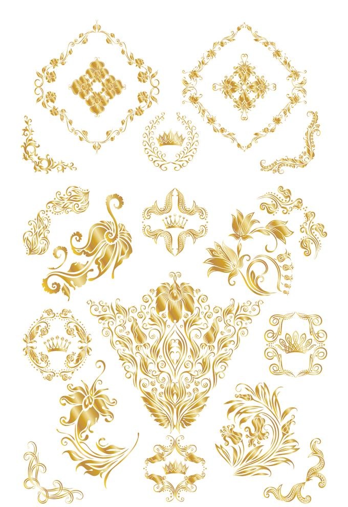 金色花纹图片ai矢量模版下载