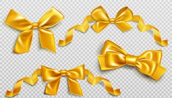 简洁金黄高清蝴蝶结丝带图片