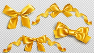 简洁金黄高清蝴蝶结丝带图片