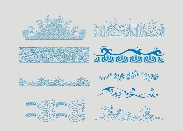 矢量水波纹线条图片