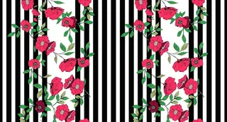 几何条纹女装欧美风花卉图片