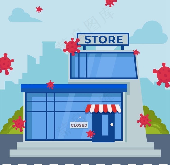 暂时关闭的商店图片ai矢量模版下载