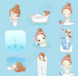 卡通女孩美容图片