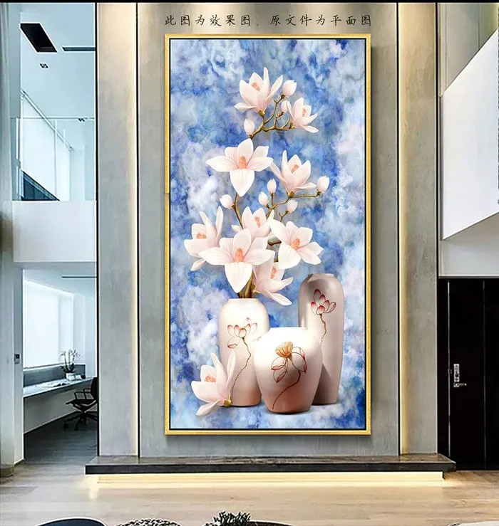 平安富贵中式花瓶玄关画图片(4252x7858)psd模版下载