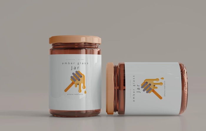 蜂蜜玻璃罐样机图片