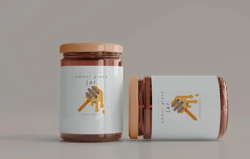 蜂蜜玻璃罐样机图片