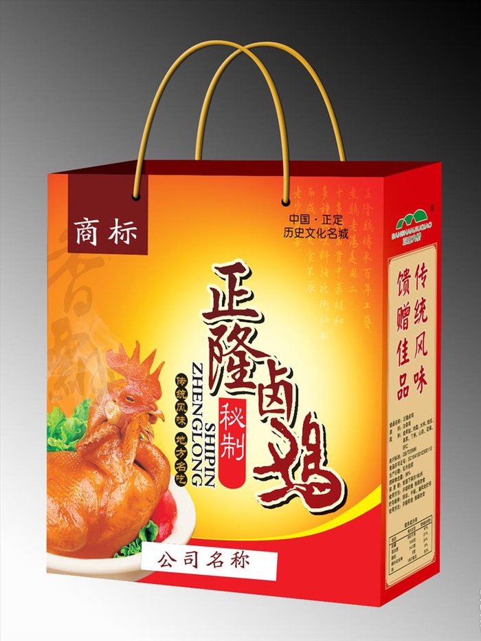 卤鸡礼品盒展开图图片(4961x4531)psd模版下载