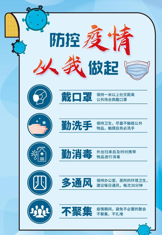 防控疫情从我做起图片(3543x5315)psd模版下载