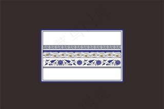 青花花边底纹图片