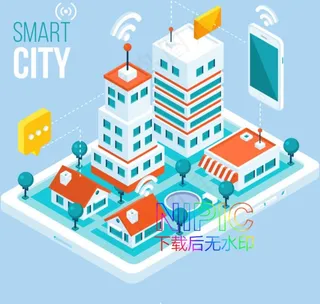 2.5d城市ai背景图片