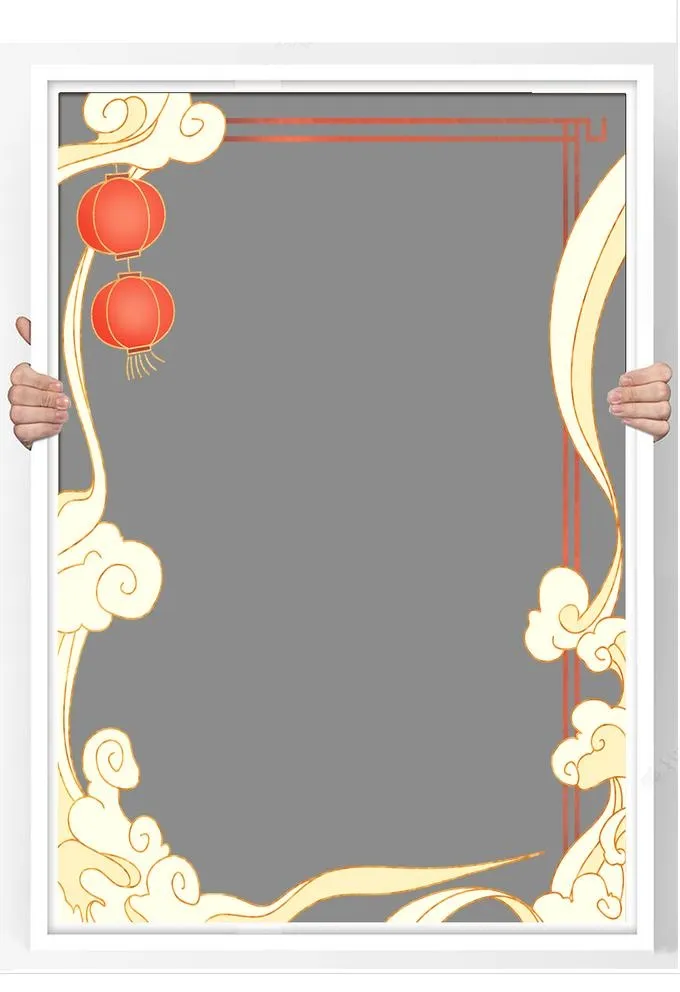 国潮背景框边框花边PSD图片