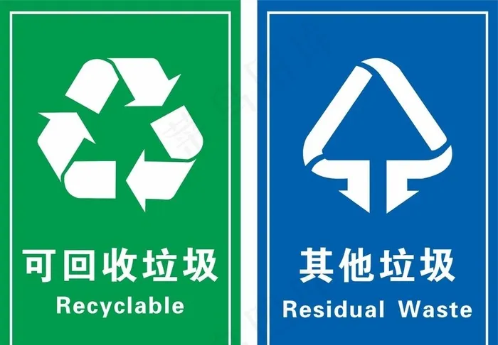 环保回收标识图片cdr矢量模版下载