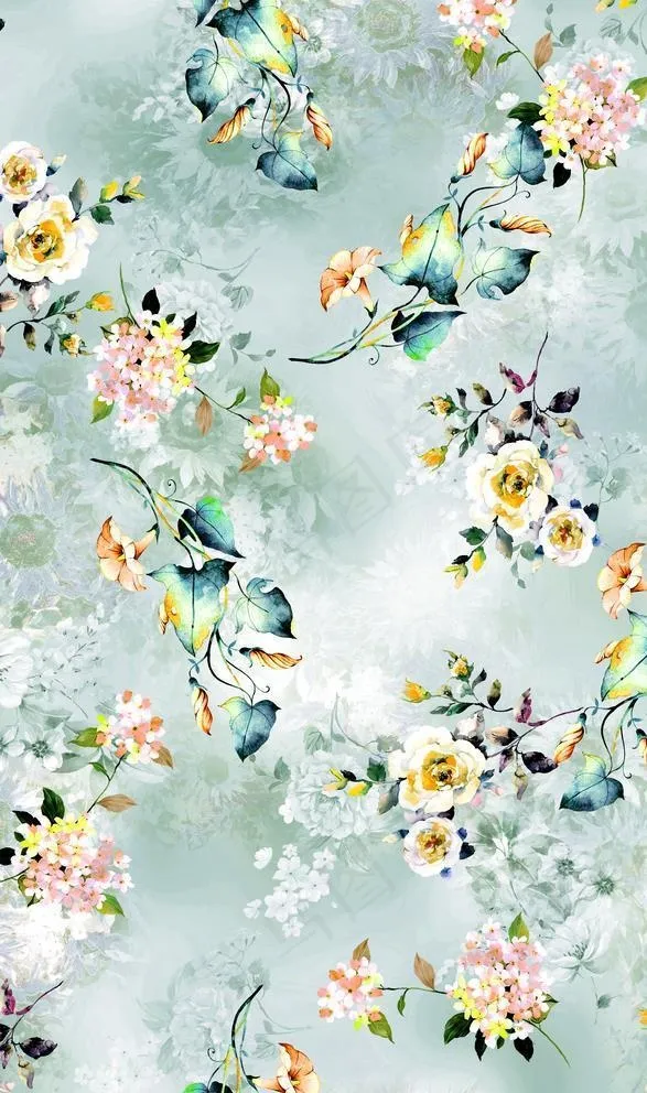 花朵 花卉 欧美印花 各种花图片(4724x7087)psd模版下载