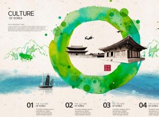 中式山水古典海报图片