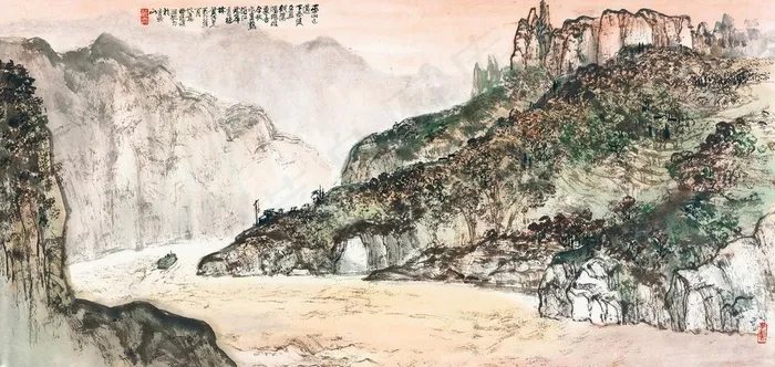 西陵峡残阳图片
