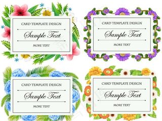 鲜花店花卉名片标签设计矢量图图片