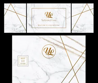 白金色大理石纹婚礼图片