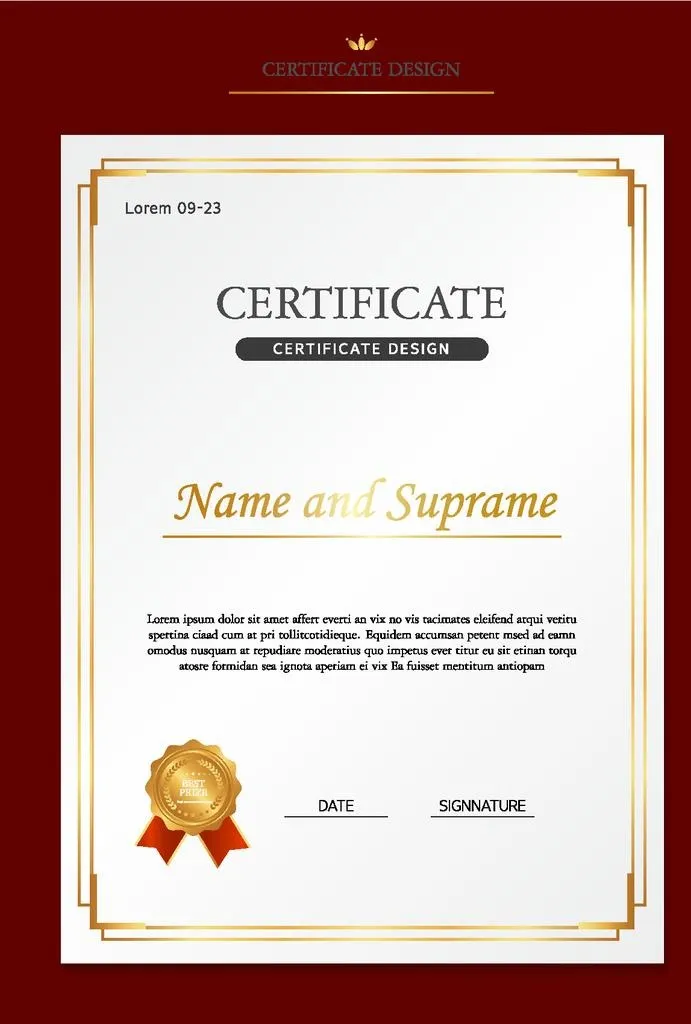 荣誉证书图片ai矢量模版下载