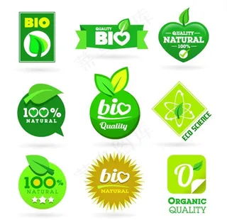 绿色环保标签图片