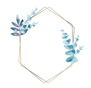 小清新婚礼植物金属边框图片