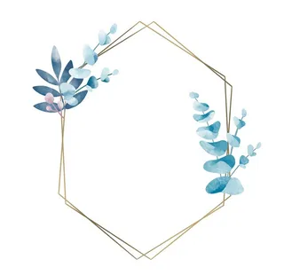 小清新婚礼植物金属边框图片