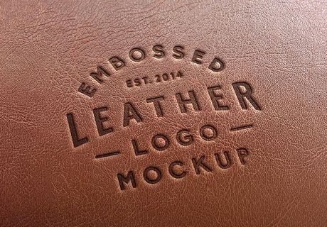 皮质logo样机纹理图片